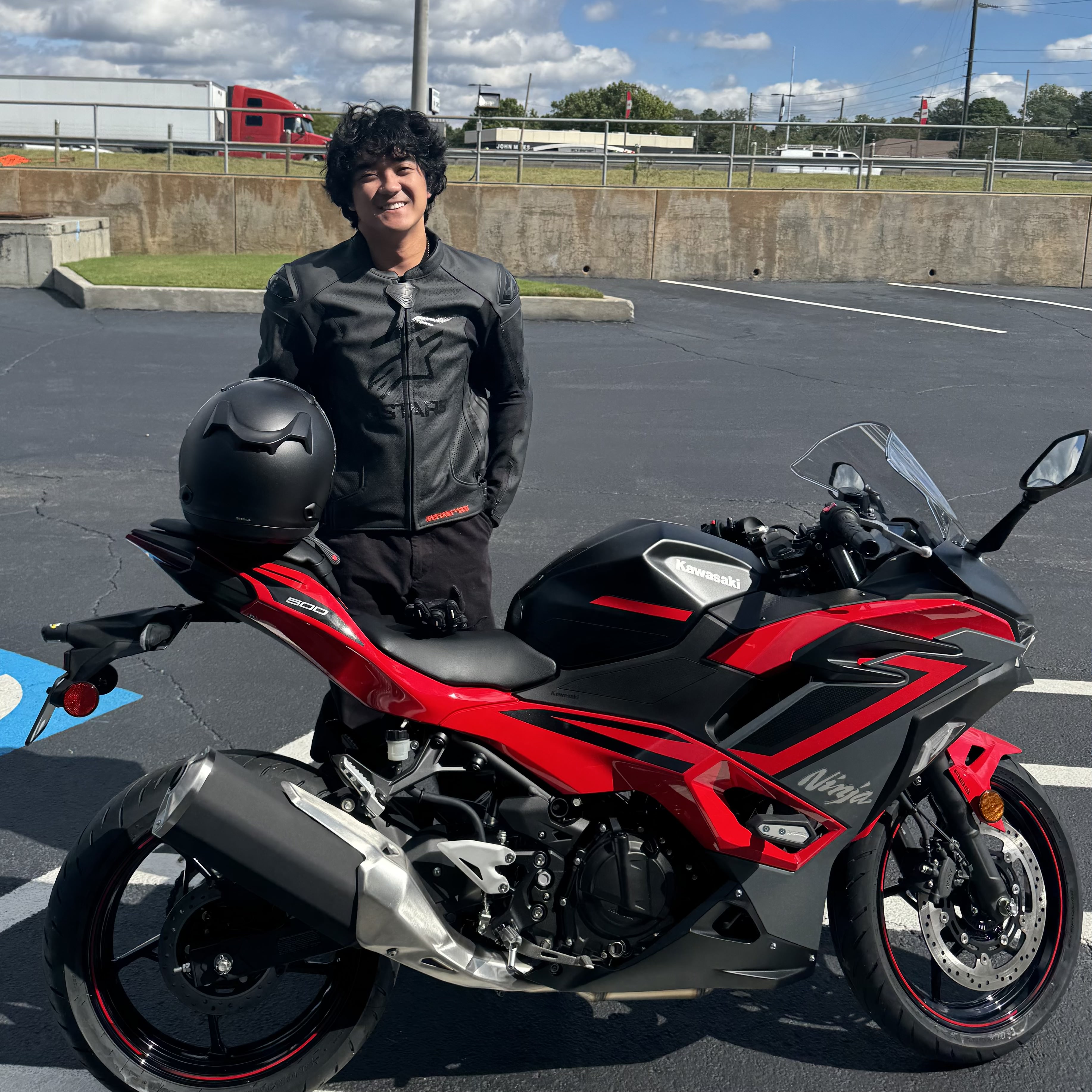 Ridge with his Kawasaki Ninja